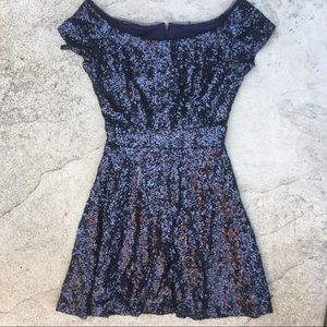 Navy Blue Sequined Mini Dress Windsor Homecoming
